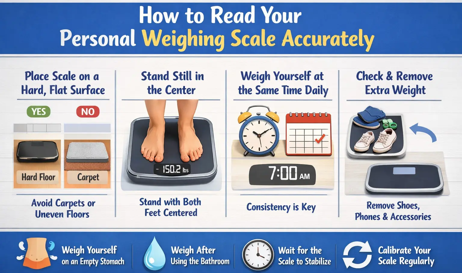 How to Read Your Personal Weighing Scale Accurately