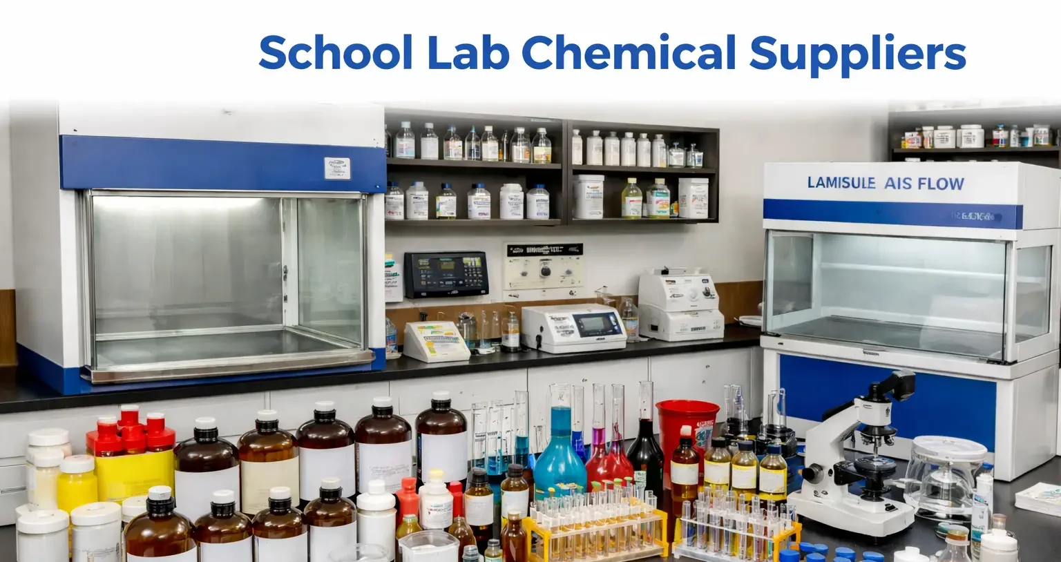 School laboratory chemical setup