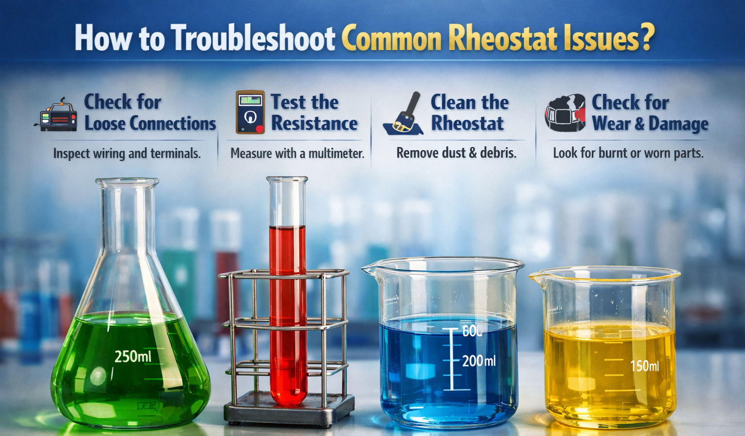 Troubleshooting rheostat issues with lab tools